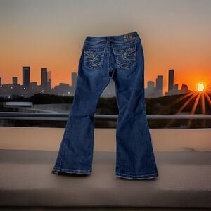 Silver Suki Surplus's Jeans Women's 27 M Wash Blue Denim Embroidered #0177